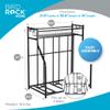 BIRDROCK HOME Bike Rack Garage Storage Floor Stand - Freestanding Organizer for Outdoor Yard - Upright Wall Mount for Scooters, Rakes, Motorcycles, Hoverboards, Gloves - Holds 3 Bicycle - Black view 2