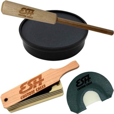 ESH Turkey Hunter Starter Pack All-Weather Turkey Box Call, Mouth Call, and Slate Pot Call Combo Kit Hunting Accessories with Realistic Hen Sounds