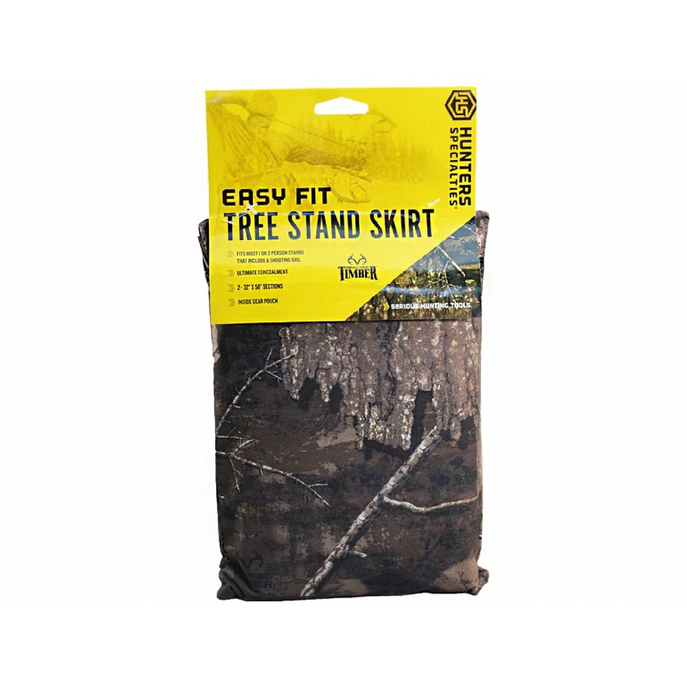 Hunters Specialties Easy Fit Tree Stand Skirt - Hunting Durable Lightweight Quiet Realistic Concealment Camouflage Accessory for Blinds, 32 in H x 50 in L, Timber