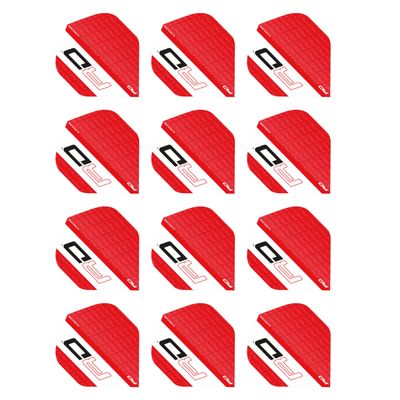 Hardcore XT Red and White RD Logo Extra Thick Standard Dart Flights - 4 Sets Per Pack (12 Dart Flights in Total)