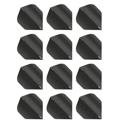 RED DRAGON Hardcore XT Black Patterned Extra Thick Standard Dart Flights - 5 Sets Per Pack (15 Dart Flights in Total)