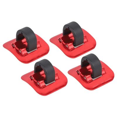 4 Pcs C Clips Housing Hose Clamps, Brake Cable Tube Shifter Adapter Frame C Buckle for Brake Derailleur Shift Cables(Red)