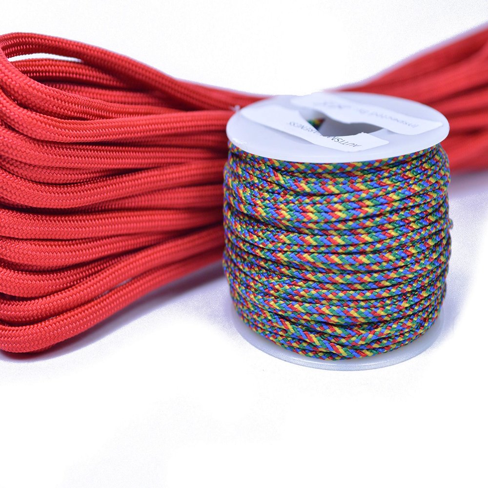 Autism Awareness Accent Combo Kit - Includes 125' Spool of Autism Awareness Micro Cord (1.18mm) and 50' of Red 550 Paracord