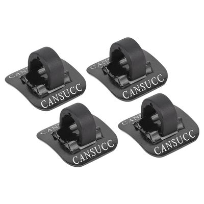 4 Pcs C Clips Housing Hose Clamps, Brake Cable Tube Shifter Adapter Frame C Buckle for Brake Derailleur Shift Cables(Black)