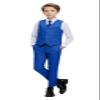 Yavakoor Boy Suits Slim Fit Toddler Wedding Dress Kids Vest Tie Set Royal Blue Size 2T view 1