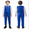 Yavakoor Boy Suits Slim Fit Toddler Wedding Dress Kids Vest Tie Set Royal Blue Size 2T view 2