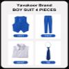 Yavakoor Boy Suits Slim Fit Toddler Wedding Dress Kids Vest Tie Set Royal Blue Size 2T view 3