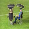 Quik Shade Extra Wide Folding Camp Chair with Tilt UV Sun Protection Canopy, Black view 2