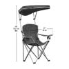 Quik Shade Extra Wide Folding Camp Chair with Tilt UV Sun Protection Canopy, Black view 3
