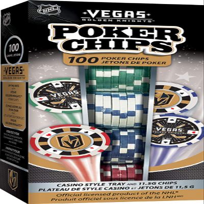 Masterpieces Casino - NHL Las Vegas Golden Knights - 100 Piece Poker Chip Set with Tray