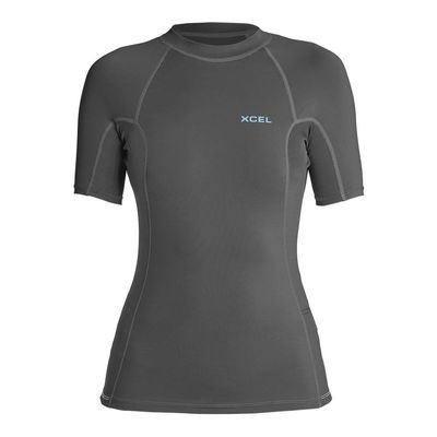 XCEL Womens Premium Stretch Short Sleeve UV Rashguard - Gunmetal | Large
