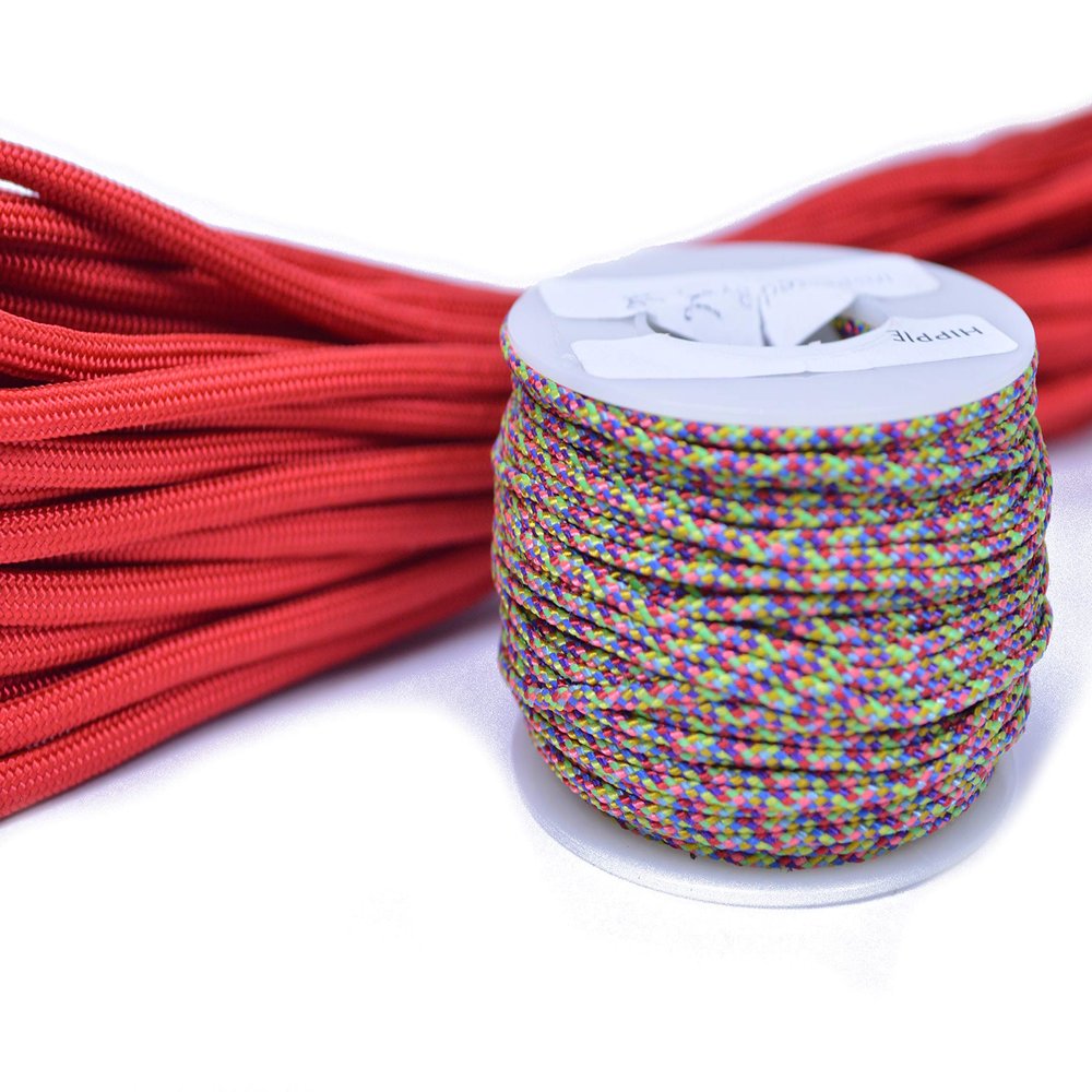 Hippie Accent Combo Kit - Includes 125' Spool of Hippie Micro Cord (1.18mm) and 50' of Red 550 Paracord