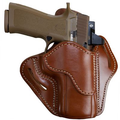 1791 GUNLEATHER P320 Optic Ready Holster - OWB CCW Leather Gun Holster for Belts - Right Handed - SP2022, P227, H&K VP40, P30L