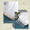 Campsis Bridal Wedding Veil with Comb Pearls Tulle Veils Bride Lace Veil Hair Accessories for Women and Girls (White) view 4