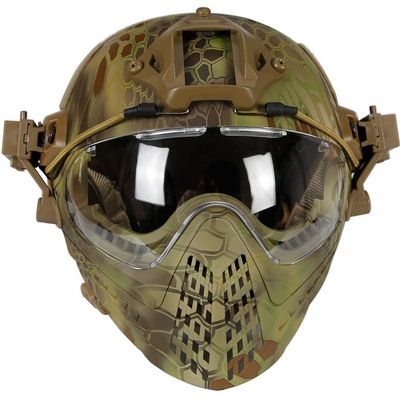 Full-Face Military PJ Airsoft Quick Helmet with Removable Full-Face Goggles for Sports Hunting Military Training CS Games