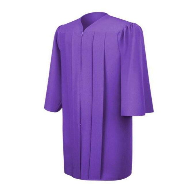 CLERKMANS Purple High School Graduation Gown  Matte Fabric 51 (5'6"-5'8")
