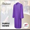 CLERKMANS Purple High School Graduation Gown  Matte Fabric 51 (5'6"-5'8") view 2