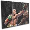 Bold Bloc Design - Fury Wilder Boxing Grunge Sports 120x80cm TREBLE Canvas Art Print Box Framed Picture Wall Hanging - Hand Made In The UK - Framed And Ready To Hang 13-9317(00B)-TR32-LO-C view 1