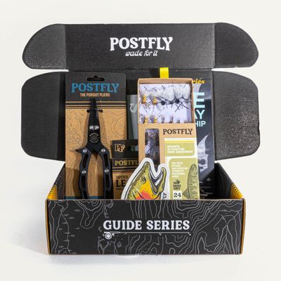 Guide Series Trout Fly Fishing Kit - Premium Assortment and Gear - Angler Gift Box - 24 Premium Trout Flies and Fly Fishing Accessories