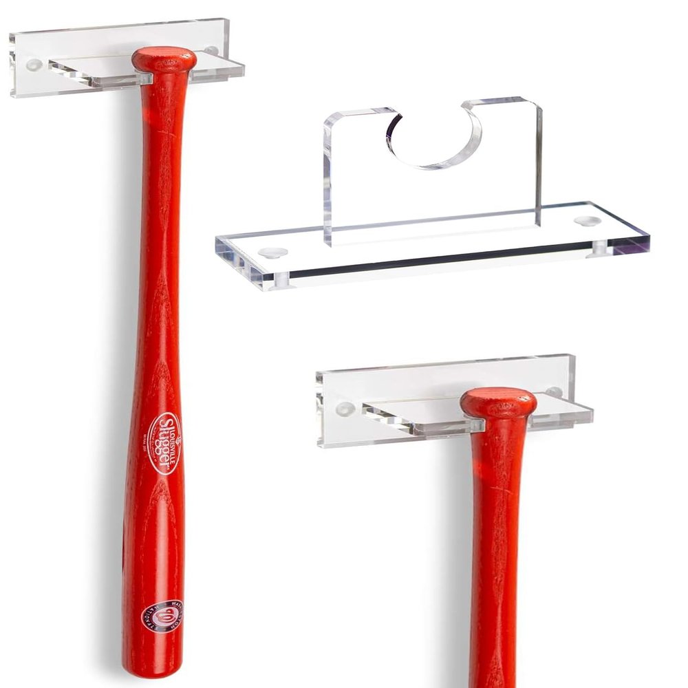 Better Display Cases Mini Baseball Bat (Medium or Large Mini Bat) Display Vertical Wall Mount (A052-A)