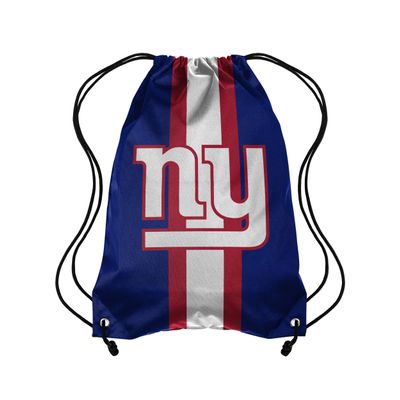 FOCO Forever Collectibles NFL New York Giants Team Stripe Drawstring Backpack BagTeam Stripe Drawstring Backpack Bag, Black, 19" x 14"