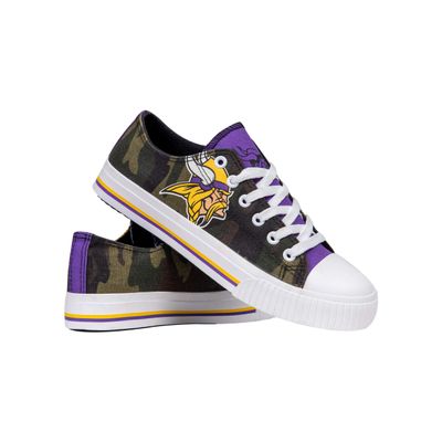 FOCO Minnesota Vikings NFL Womens Camo Low Top Canvas Shoes - 7