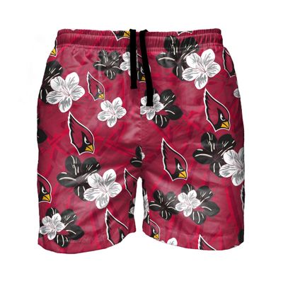 FOCO NFL Arizona Cardinals Mens Hibiscus Slim Fit 5.5" Swim Suit Swimming TrunksHibiscus Slim Fit 5.5" Swim Suit Swimming Trunks, Team Color, XXL