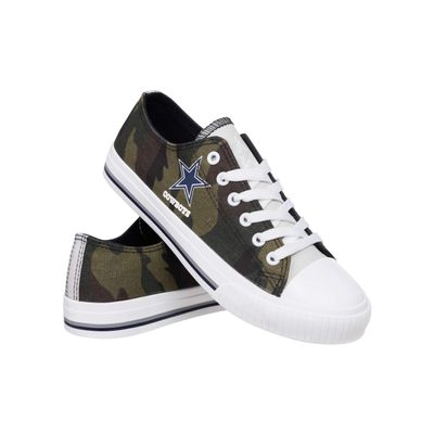 FOCO Dallas Cowboys NFL Womens Camo Low Top Canvas Shoes - 8