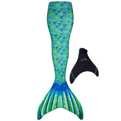 Fin Fun Mermaidens - Mermaid Tails for Swimming for Women, Teens and Adults with Monofin, Medium, Aussie Green