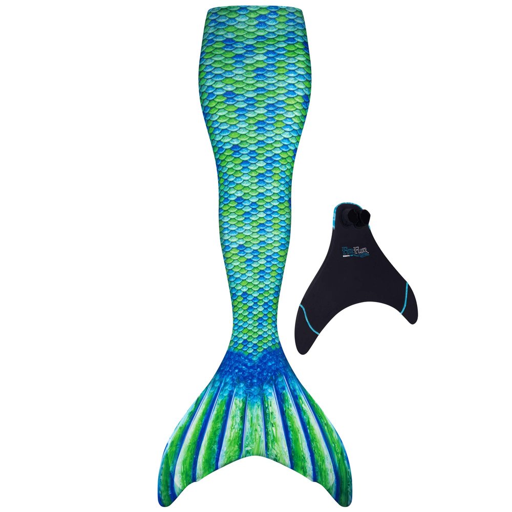 Fin Fun Mermaidens - Mermaid Tails for Swimming for Women, Teens and Adults with Monofin, Medium, Aussie Green