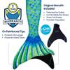 Fin Fun Mermaidens - Mermaid Tails for Swimming for Women, Teens and Adults with Monofin, Medium, Aussie Green view 4