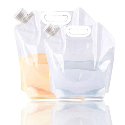 SUPANT 5L+10L/4Gal litres Collapsible Water Jug Container, Freezable, BPA Free Plastic Water Carrier Tank, Outdoor Folding Water Bag for Sport Camping Riding Mountaineer, Food Grade
