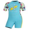 DIVE & SAIL Kids Warm Swimsuit One Piece Short Sleeve Full Wetsuit Thermal Swimsuits UPF 50+ Sun Protection Swimwear Blue view 1