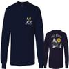 0256. Shark Summer Vibe Cool Graphic Surf Till Death Society Men's Long Sleeve t Shirt (Navy Blue, Large) view 1