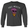 0259. dope Chill Till Death Ice Cream Skull Graphic Streetwear Society Men's Long Sleeve t Shirt (Characol, X-Large) view 1