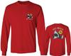 0256. Shark Summer Vibe Cool Graphic Surf Till Death Society Men's Long Sleeve t Shirt (Red, Small) view 1