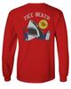 0256. Shark Summer Vibe Cool Graphic Surf Till Death Society Men's Long Sleeve t Shirt (Red, Small) view 2