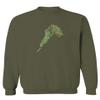 0247. Vintage Caterpillar Art Paint Floral Retro Graphic Men's Crewneck Sweatshirt (Olive, Small) view 1
