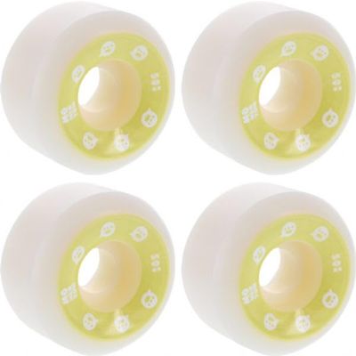Momentum Wheels V2 Spiral White/Yellow Skateboard Wheels - 50mm 101a (Set of 4)