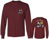0256. Shark Summer Vibe Cool Graphic Surf Till Death Society Men's Long Sleeve t Shirt (Maroon 2X Large) view 1