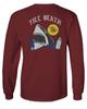 0256. Shark Summer Vibe Cool Graphic Surf Till Death Society Men's Long Sleeve t Shirt (Maroon 2X Large) view 2