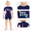 DIVE & SAIL Kids Warm Wetsuit 2.5MM One Piece Short Sleeve Shorty Suit Sun UV Protection Swimming Diving Suit Swimwear for Boys Pink view 4