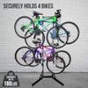 RaxGo Bike Garage Storage Rack, 4 Bicycle Garage Floor Stand, Adjustable, Freestanding, Adjustable Hooks, For Mountain & Road bicycles, Universal For Indoor Use view 2