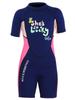 DIVE & SAIL Boys Short Sleeve Wetsuit One Piece Warm Swimsuit UV Protection Shorty Wetsuits Diving Swimming Suit Pink view 1