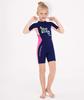 DIVE & SAIL Boys Short Sleeve Wetsuit One Piece Warm Swimsuit UV Protection Shorty Wetsuits Diving Swimming Suit Pink view 2