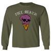 0259. dope Chill Till Death Ice Cream Skull Graphic Streetwear Society Men's Long Sleeve t Shirt (Olive, Small) view 1