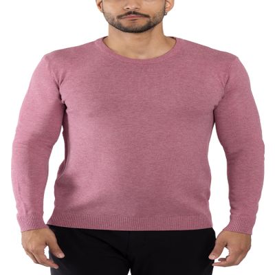 X RAY Mens Crew Neck Sweater Slim Fit Midweight Pullover Sweater for Men for Casual Dressy Wear (Big & Tall Available), Heather Raspberry, XX-Large