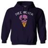 0259. dope Chill Till Death Ice Cream Skull Graphic Streetwear Society Sweatshirt Pullover Hoodie (Navy, Large) view 1