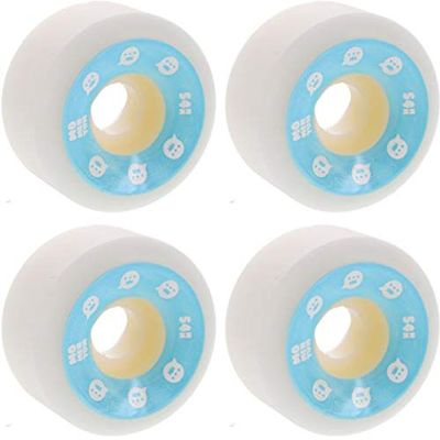 Momentum Wheels V2 Spiral White/Blue Skateboard Wheels - 54mm 101a (Set of 4)