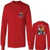 0256. Shark Summer Vibe Cool Graphic Surf Till Death Society Men's Long Sleeve t Shirt (Red, 2X Large) view 1
